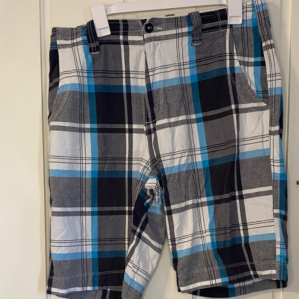 Arizona Plaid Blue and Black Shorts